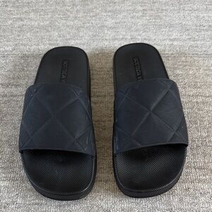Bottega Veneta Black Slide Sandals